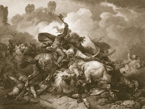 Richard den første i Palestina, gravert av A. Smith, illustrasjon fra David Humes 